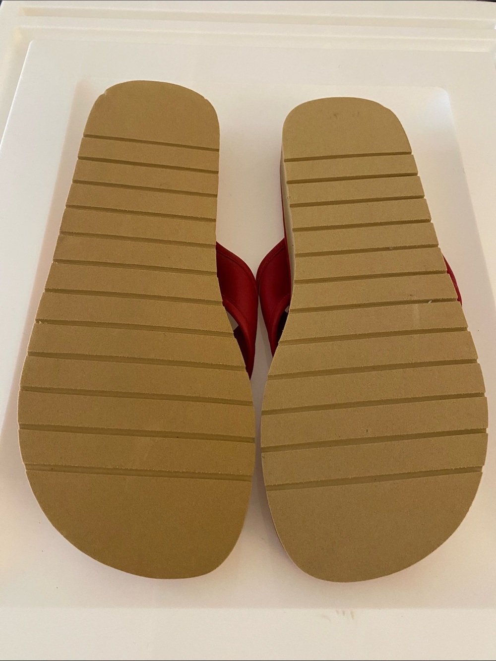 Coach Red Leather Thong Sandals for Women - Picture 2 of 9